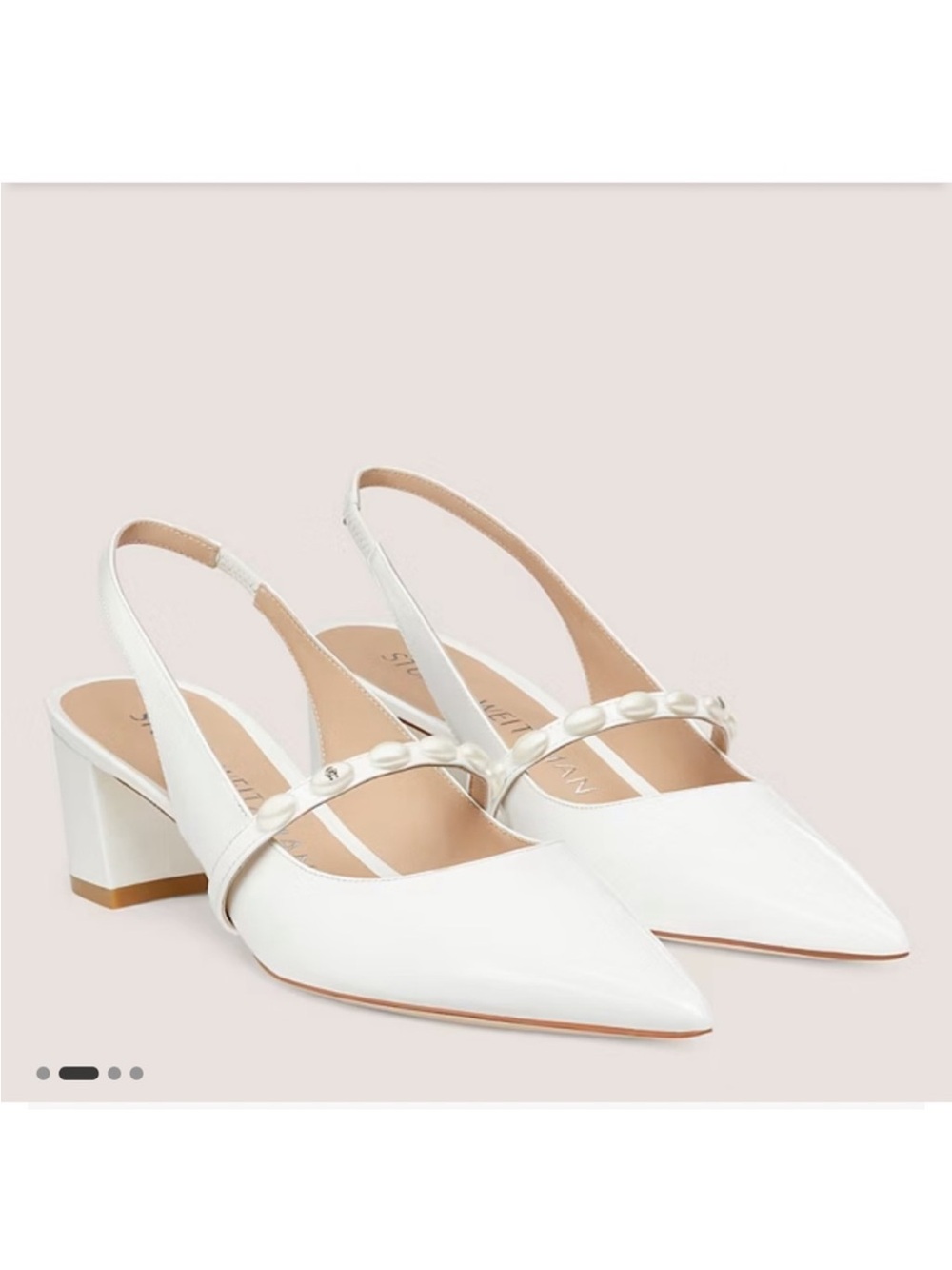 NEW STUART WEITZMAN Patent Leather Pearlita 50 Block Slingback Heels Size 7.5